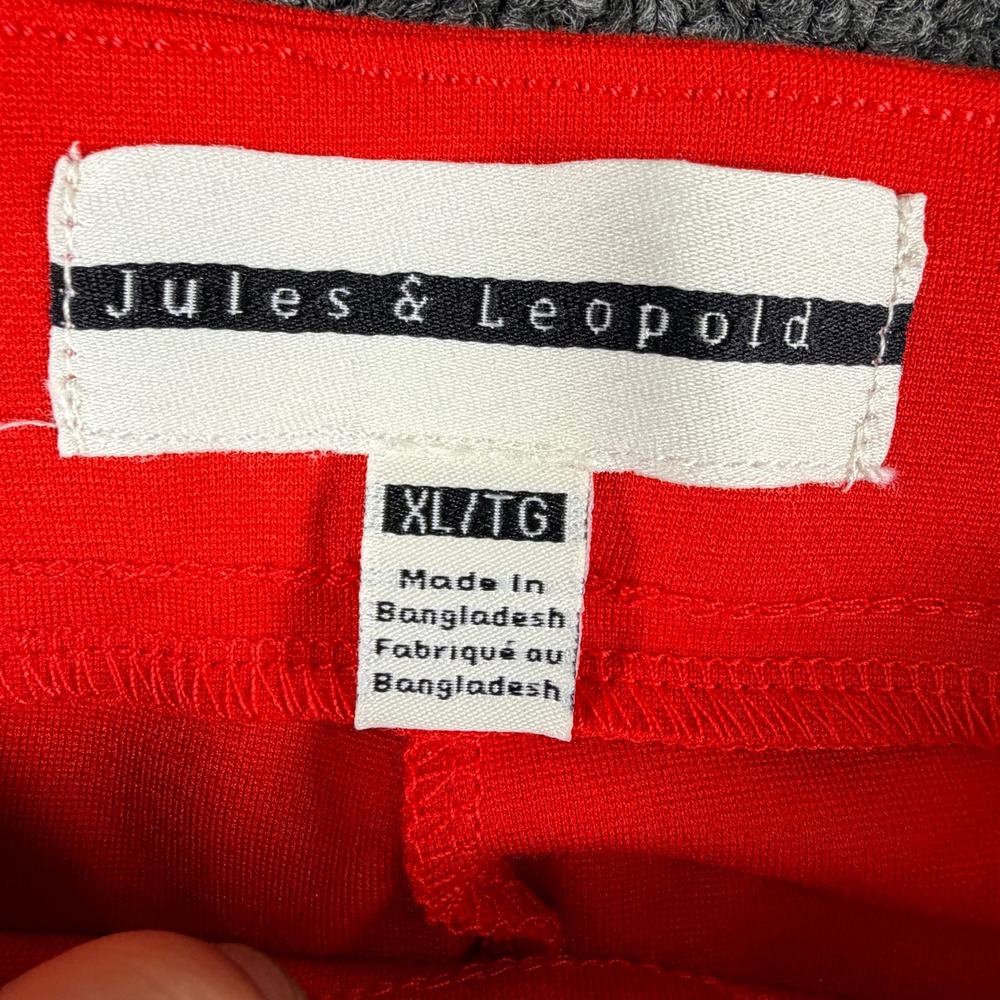 Jules & Leopold Pants Womens XL Straight Leg Ankle Red Button Accent NEW - Picture 4 of 7